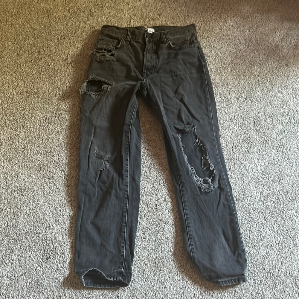 black ripped jeans